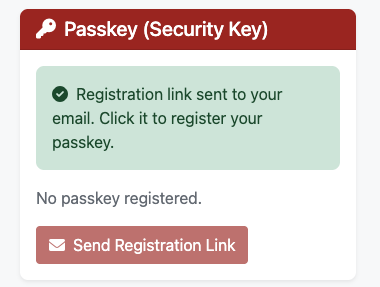 Confirmation that the registration link was sent to your email